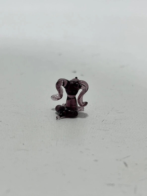 El Yapımı Mini Murano Cam Köpek Biblo A156-01 - Resim 3