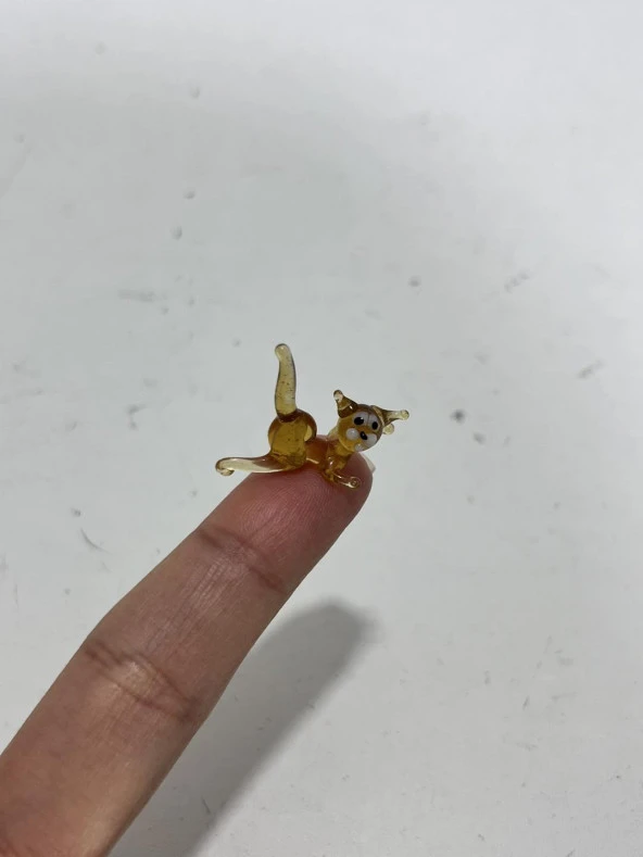 El Yapımı Mini Murano Cam Kedi Biblo A156-09 - Resim 5