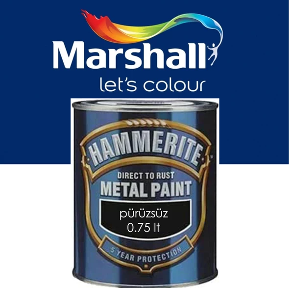 MARSHALL HAMMERİTE DÜZ PÜRÜZSÜZ TİP METAL BOYALARI 0.75 LT - 3