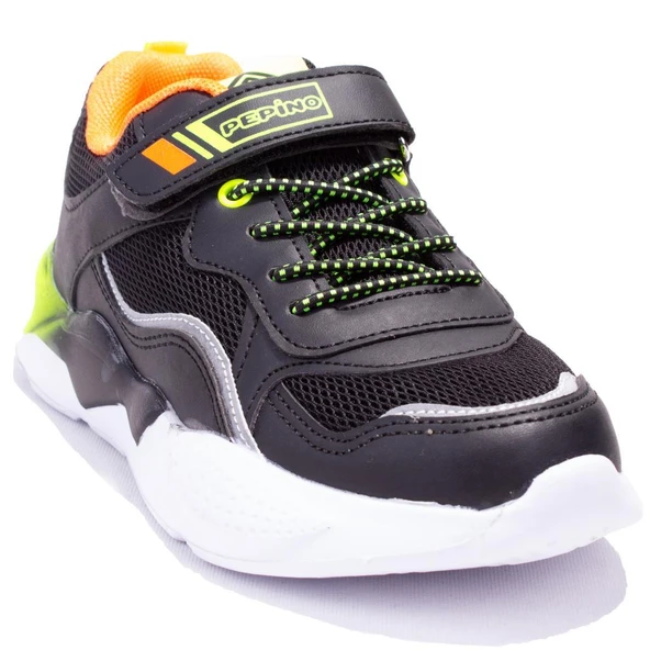 Pepino 1424 Ortopedik Günlük Siyah Turuncu Kız Çocuk Spor Ayakkabı