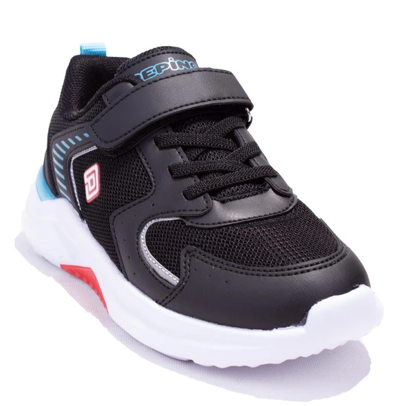Pepino 1425 Ortopedik Günlük Siyah Kırmızı Erkek Çocuk Spor Ayakkabı