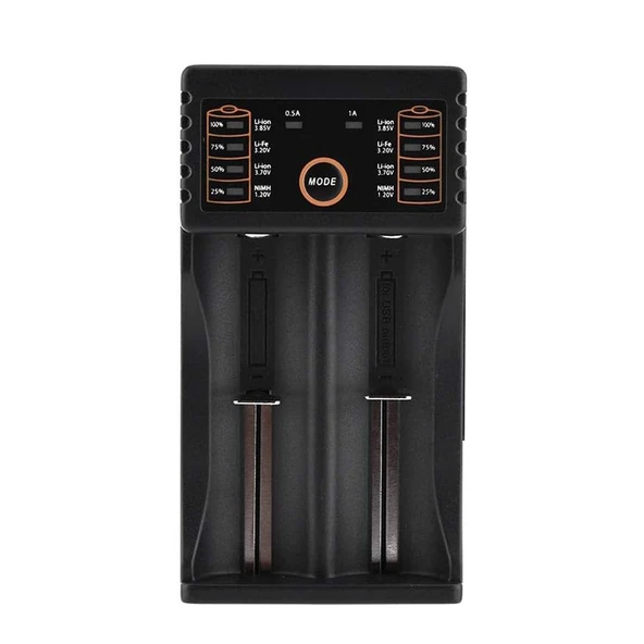 Powermaster 4.2 Volt 500 Mah 5V Usb 1000 Mah Pil Şarj Cihazı Li-on Pil Şarj Aleti 18650 RCR123 18350 17500 14500 - 5