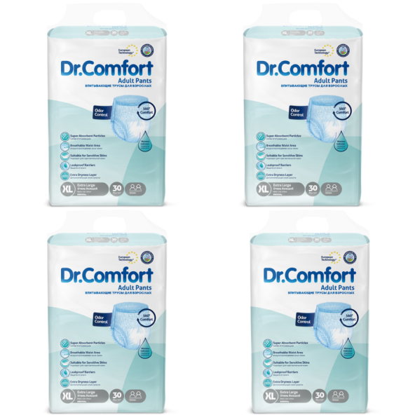 Dr.Comfort Yetişkin Emici Külot Hasta Bezi Extra Large 30'lu 4 Paket 120 Adet - 1