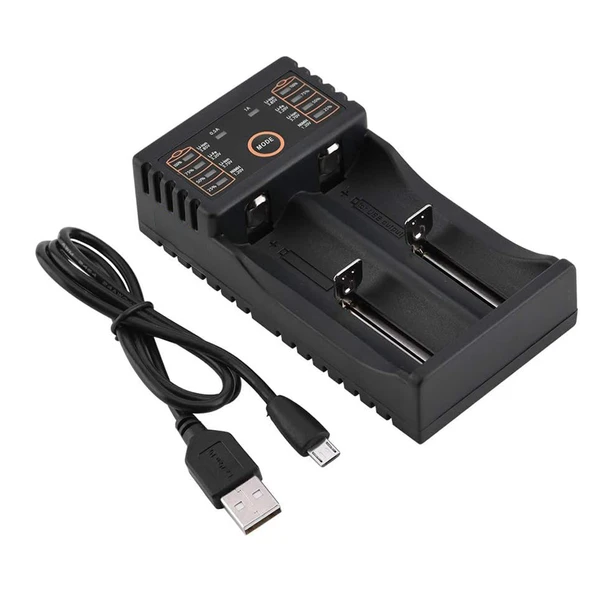 Powermaster 4.2 Volt 500 Mah 5V Usb 1000 Mah Pil Şarj Cihazı Li-on Pil Şarj Aleti 18650 RCR123 18350 17500 14500 - 2