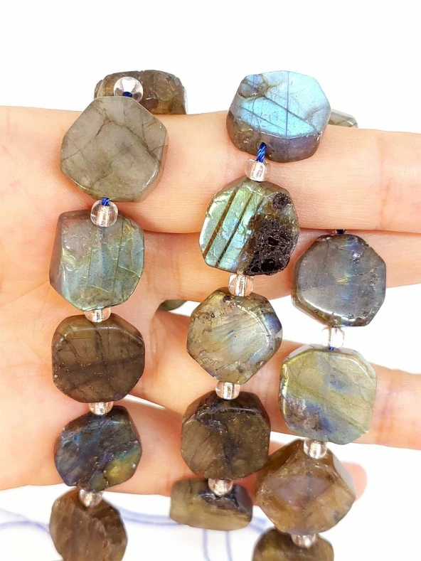 Labradorit Taşı Şekilli Dizi (44390) - Resim 2