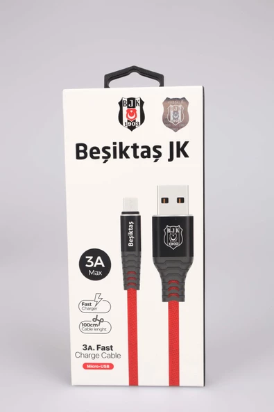 BEŞİKTAŞ ORJINAL LİSANSLI SAMSUNG Data+Sarj Kablosu KBL-1903 3A Micro Usb 1m (5x8)*40