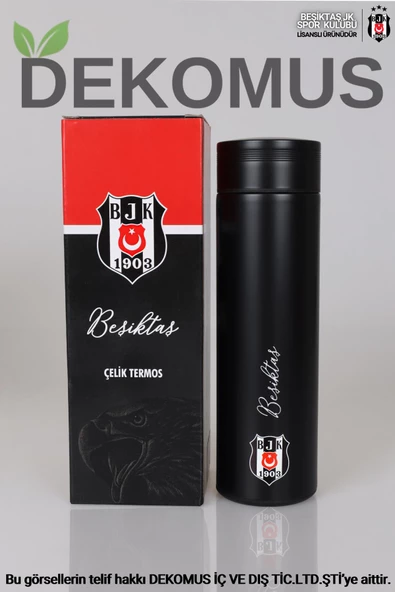 BEŞİKTAŞ ORJINAL LİSANSLI LOGO BASKILI 500 ML ÇELİK TERMOS