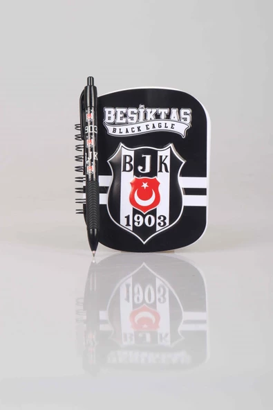 LİSANSLI BEŞİKTAŞ 3D NOT DEFTERİ KIRTASİYE SETİ 0.7 MM UÇLU KALEM İLE