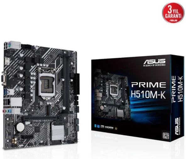 ASUS PRIME H510M-K H510 DDR4 Vga GLan mATX HDMI USB3.2 M.2 1200Pv2 Anakart