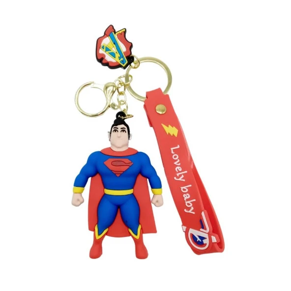 Süperman 3D Silikon Anahtarlık Gold Metal ürün görseli