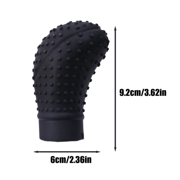 Universal Silikon Masajlı Kırmızı Vites Topuzu Kılıfı(SİYAH) - Resim 3