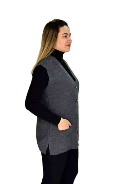 Kadın Cepli Triko Yelek BGL-ST03345 - 8