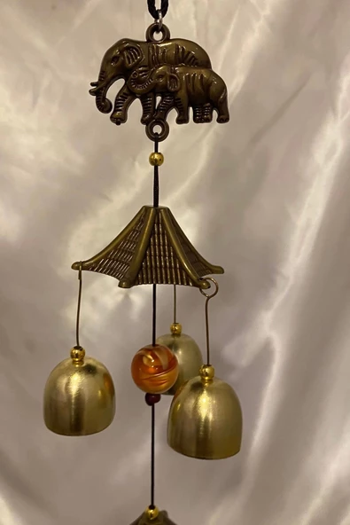 Deprem Zili Rüzgar Çanı Feng Sui 3 Lü Metal Çanlı - Resim 5