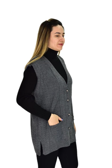 Kadın Cepli Triko Yelek BGL-ST03344 - Resim 11