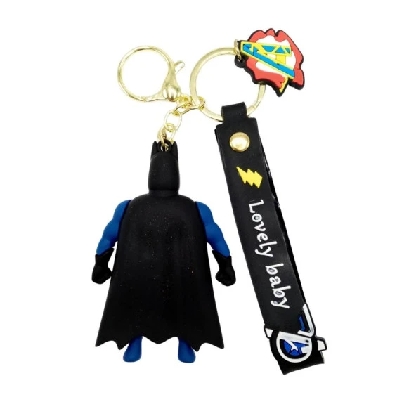 Batman 3D Silikon Anahtarlık Gold Metal - Resim 3