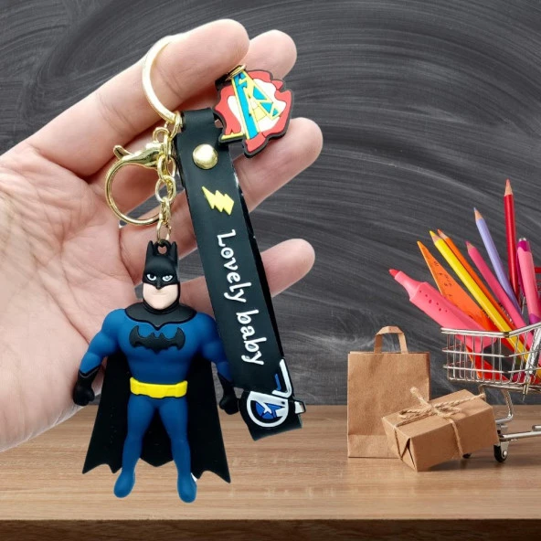 Batman 3D Silikon Anahtarlık Gold Metal - Resim 4