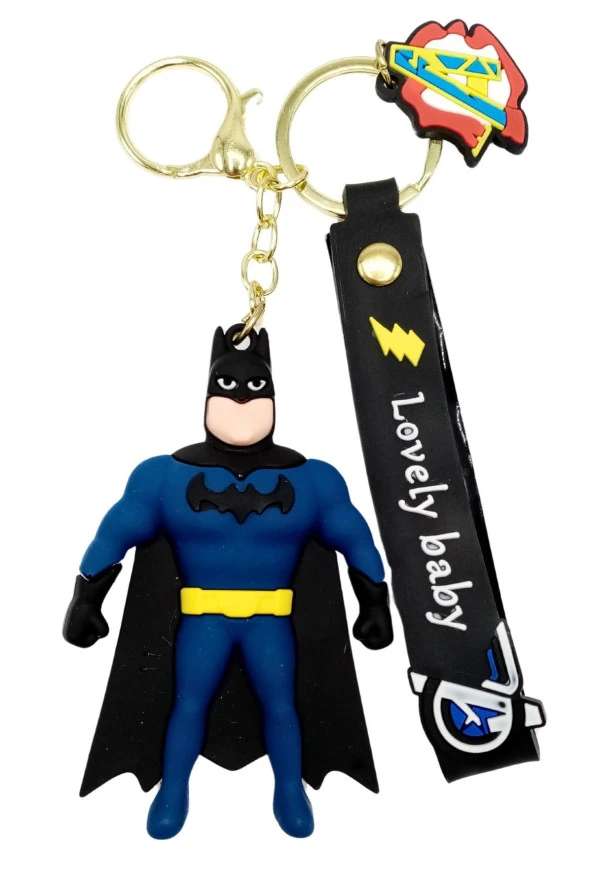 Batman 3D Silikon Anahtarlık Gold Metal - Resim 5