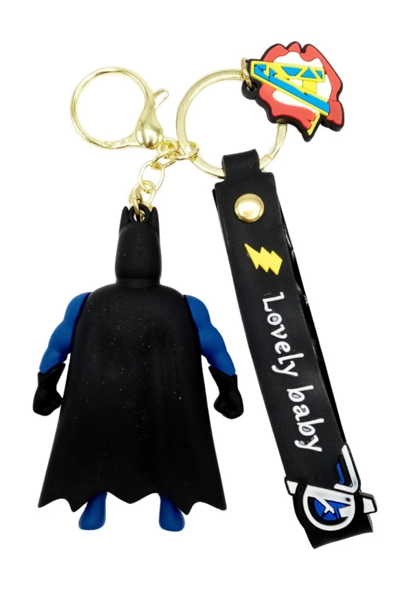 Batman 3D Silikon Anahtarlık Gold Metal - Resim 7