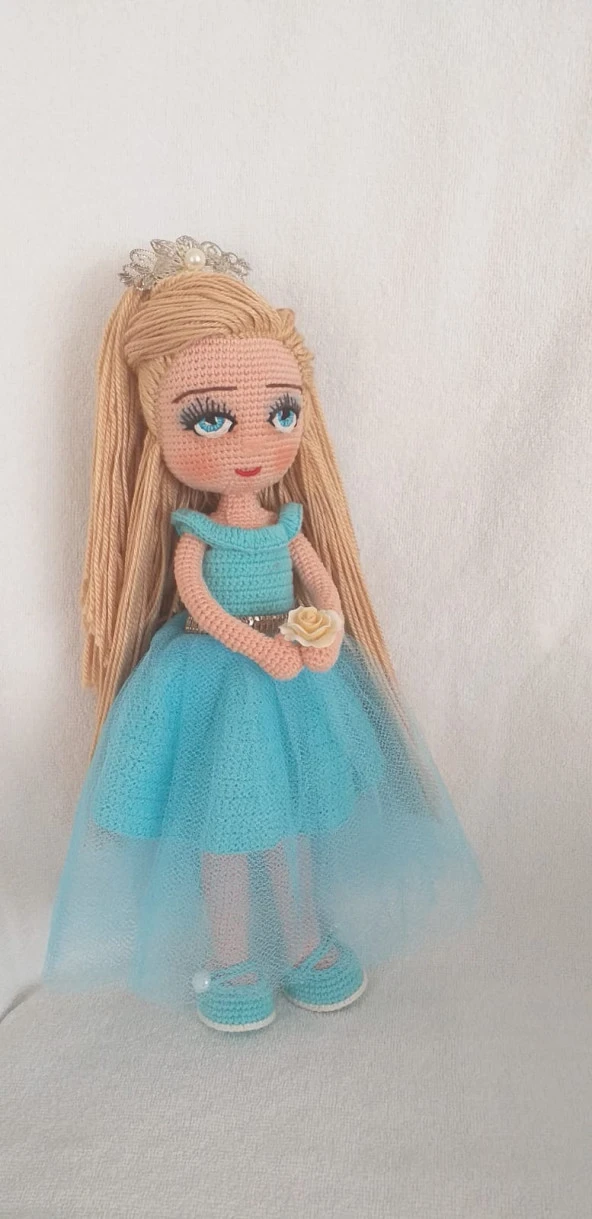 Mavi Peri Kızı Bebek Amigurumi Organik Oyuncak - 2