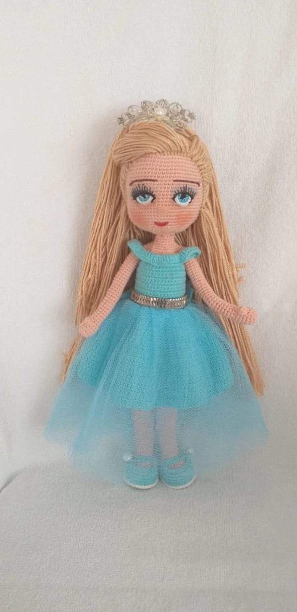 Mavi Peri Kızı Bebek Amigurumi Organik Oyuncak - 3