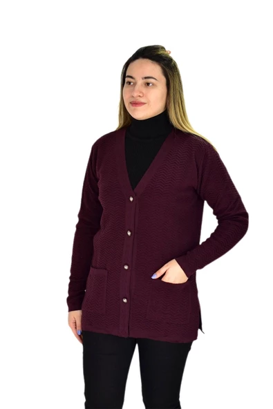 Kadın Cepli Triko Hırka BGL-ST03349 - Resim 5