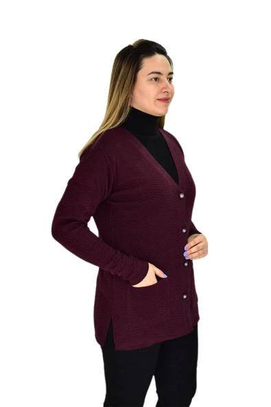 Kadın Cepli Triko Hırka BGL-ST03349 - Resim 7