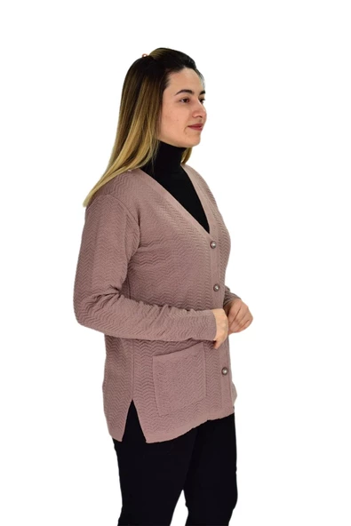 Kadın Cepli Triko Hırka BGL-ST03349 - Resim 6