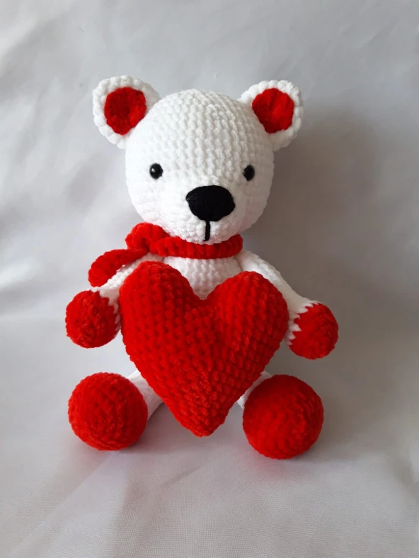 Kalpli Ayıcık Amigurumi Organik Oyuncak - 1