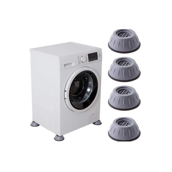 Çamaşır Makinesi Titreşim Önleyici Mobilya Yükseltici Kaydırmaz Vantuzlu Stoper Set 4 Adet