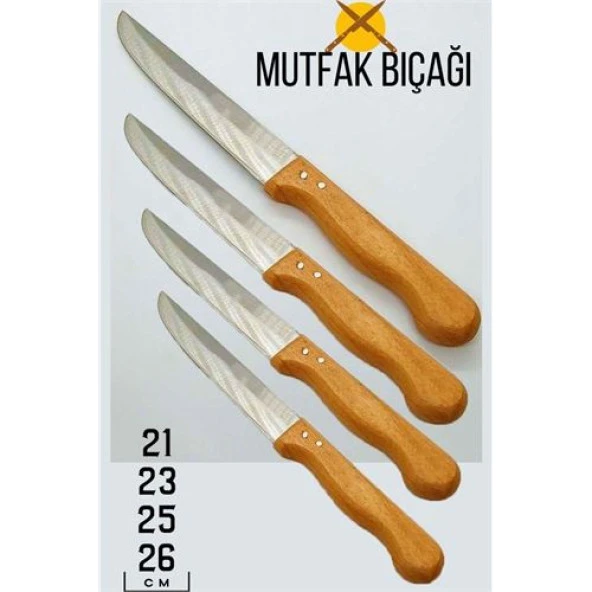Tekno-Firsat 6 ADET Mutfak Ekmek Bıçağı Ahşap Sap 4 Boy Set