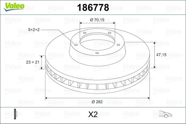 ÖN FREN DİSKİ HAVA KANALLI HONDA CR-V 2.0L B20 96-01 / HR-V 1.6L D16W1 99-07 / PRELUDE 2.0L F20A4 92-96 2.2L H22A4 97-01 282 çap x 5 bijon - Takım disk fiyatıdır