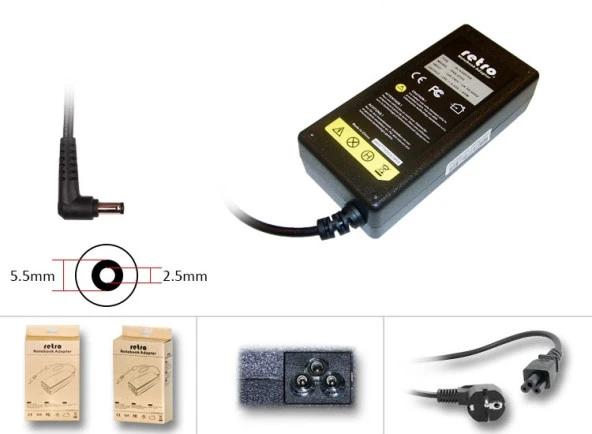 Exper Karizma M665SR Notebook Adaptör (RETRO MARKA 19V 3.42A 65W) ürün görseli 1