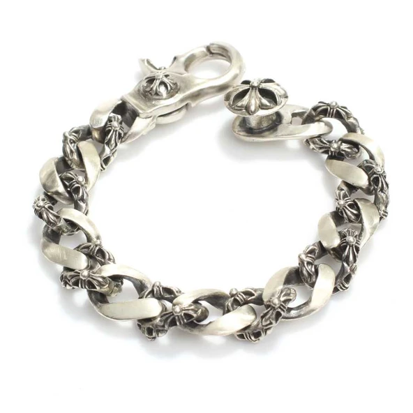 925 Ayar Gümüş Otantik Zincir Bileklik - Resim 4