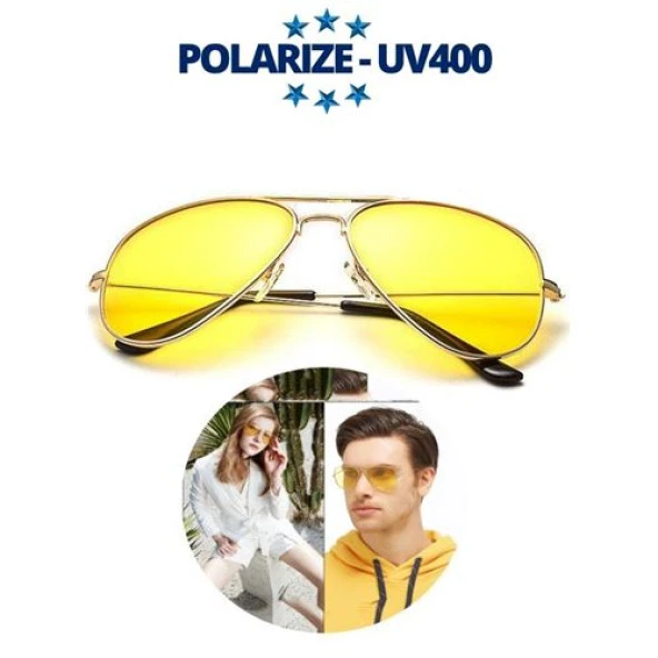Tekno-Firsat Polarize UV400 Sarı Camlı Güneş Gözlüğü 714856