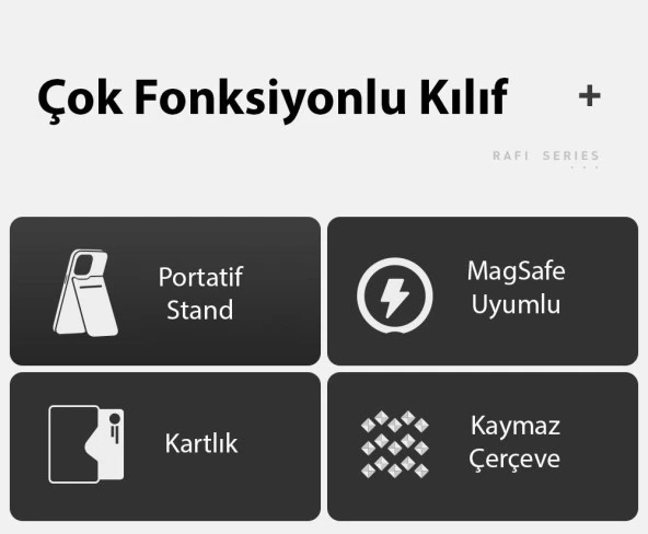 Polham 3in1 iPhone 14 Pro İle Uyumlu Deri Kılıf, Kartlık ve Stant, Kamera Korumalı Cüzdanlı Kılıf - 3