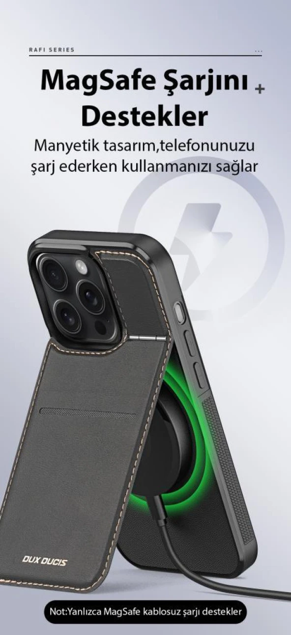 Polham 3in1 iPhone 14 Pro İle Uyumlu Deri Kılıf, Kartlık ve Stant, Kamera Korumalı Cüzdanlı Kılıf - 4