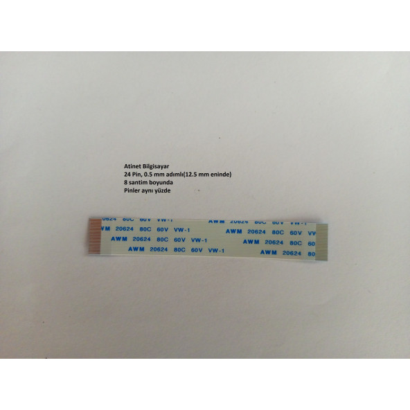 Awm 20624 80c 60v Vw-1 Flex Kablo 24 Pin, 0.5 mm Adım, 8 santim. 24-0.5-8A