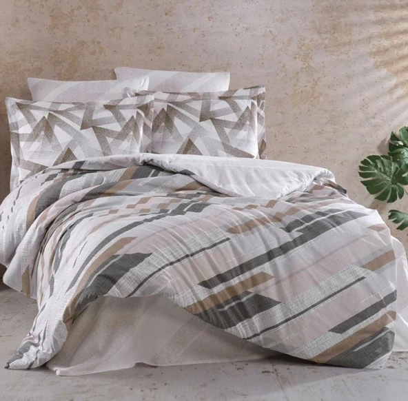 Hobby Çift Kişilik Ranforce Nevresim Takımı Stark Kahve