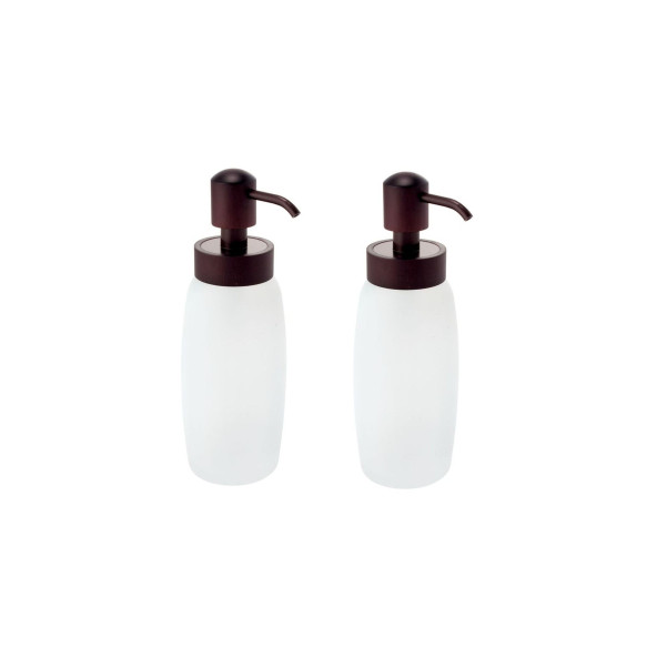 BANYO SETİ SIVI SABUNLUK 2 ADET CAM BUZ DESENLİ 6X6X20CM 300ML - 2