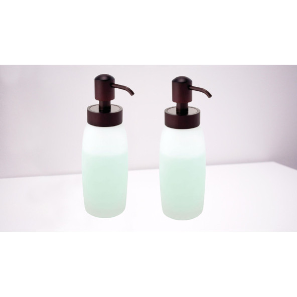 BANYO SETİ SIVI SABUNLUK 2 ADET CAM BUZ DESENLİ 6X6X20CM 300ML - 3