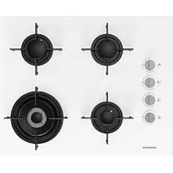 Grundig GIGL 622410 W Wok Gözlü Beyaz Cam Ankastre Ocak