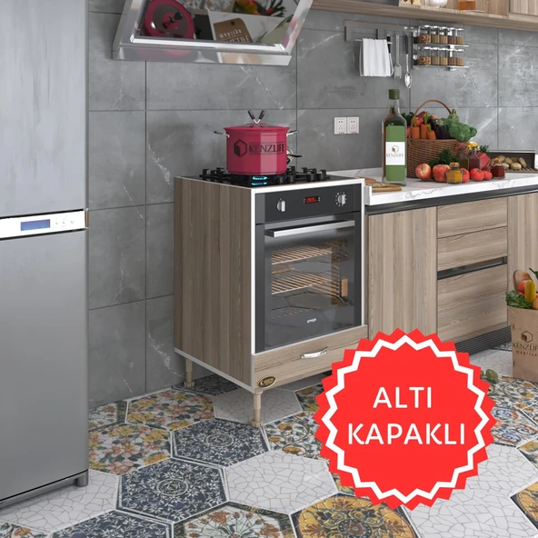 Kenzlife ankastre modülü kabini polonyum crd fırın ocak dolabı özel boy ayarlı ayaklı kapaklı ürün görseli 1