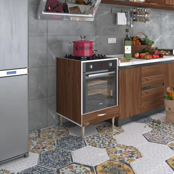 Kenzlife ankastre modülü kabini polonyum cvz fırın ocak dolabı özel boy ayarlı ayaklı kapaklı