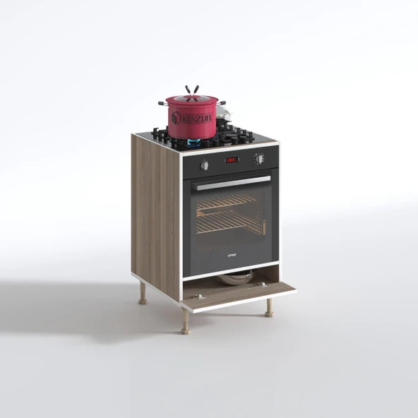 Kenzlife ankastre modülü kabini polonyum crd fırın ocak dolabı özel boy ayarlı ayaklı kapaklı - Resim 2