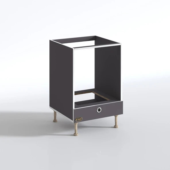 Kenzlife ankastre modülü kabini nobelyum gri fırın ocak dolabı özel boy ayarlı ayaklı kapaklı - Resim 3