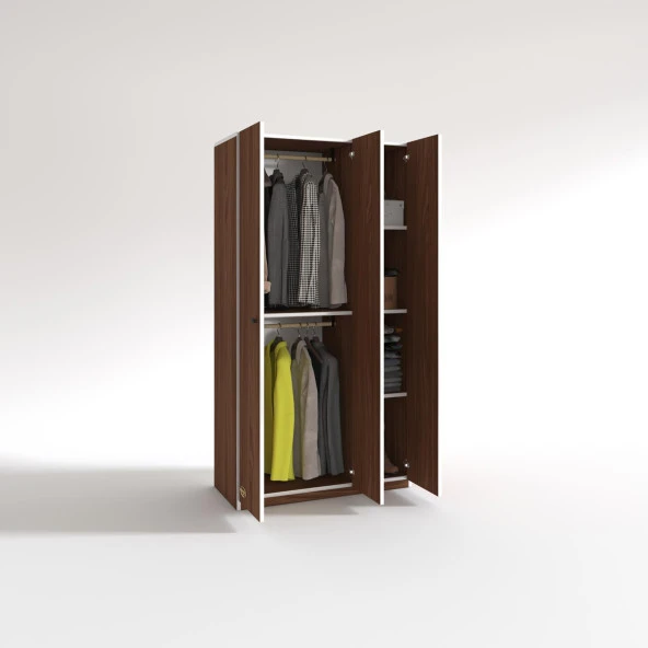 Kenzlife gardırop 3 kapılı kapaklı guzmanya cvz 173*90*42 gardolap dolap ofis - Resim 2