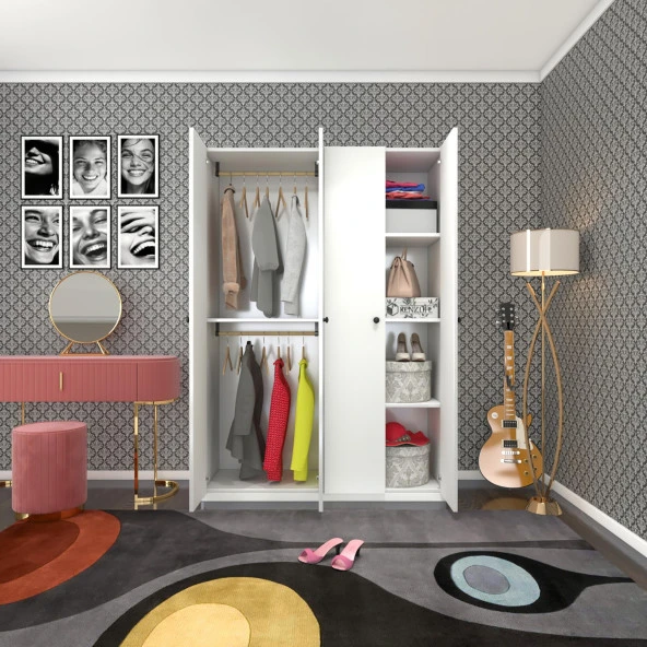 Kenzlife gardırop 4 kapılı kapaklı devetabanı byz 173*120*42 gardolap dolap ofis