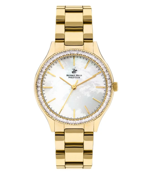 BP3166C.120 Zirkon Taşlı Sedef Kadran Çelik Kasa&Kordon Kararma Renk Atma Yapmaz Kadın Kol Saati ürün görseli