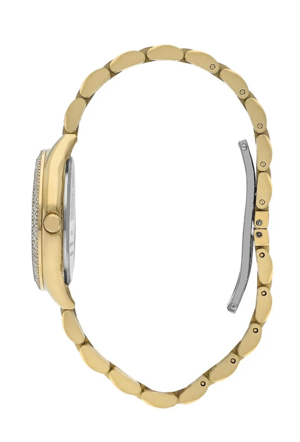 BP3166C.120 Zirkon Taşlı Sedef Kadran Çelik Kasa&Kordon Kararma Renk Atma Yapmaz Kadın Kol Saati - Resim 2