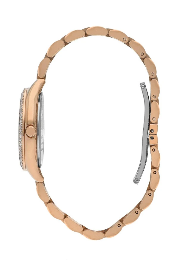 BP.3166C.430 Zirkon Taşlı Sedef Kadran Çelik Kasa&Kordon Kararma Renk Atma Yapmaz Kadın Kol Saati - Resim 2